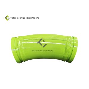 China Double Layer Concrete Pump Spare Parts High Chromium Iron Angle Pipe 125*R460-30° on sale