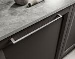 L Shaped Melamine Kitchen Cabinet Modern Dark Grey Kitchen Cabinets Customized