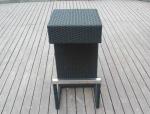 Contemporary Black Resin Wicker Bar Set For Outdoor Beach Bar
