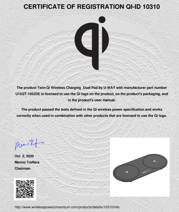 PC Twin Station Qi Wireless Charging Pad Fast Charge 2 In 1 205KHz