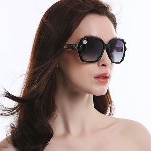 Women Big Square Oversized Sunglasses BSCI Custom Polarized Sunglasses Sparkling