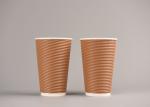 Food Grade Insulated Triple Wall Cups With Lids , FDA Approved Paper