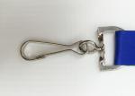Blue Background Black Logo Dye Sublimation Lanyards For School ID Card , Good
