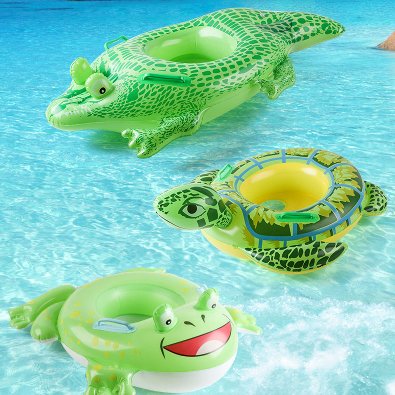 Unisex Cartoon Print Swimming Pool Float Ring Tubes for Kids Inflatable Swim Rings Beach Party Toys