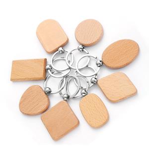 China Personalized Wooden Keychains With Name Customized Round Sublimation Keyring factory