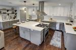 White Quartz Countertops With Aqua And Brown Flecks kitchen countertops