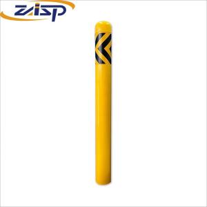 China Roadway Safety Remote Control Parking Bollards Yellow Powder Pipe Cast 1000mm Height factory