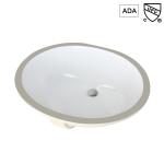 Small Round Undermount Bathroom Sink 20 Inches Ceramic White Vanity Cabinet