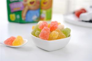 China Sugar Coating Vegetarian Multivitamin Gummies With Individual Wrapped Bag factory