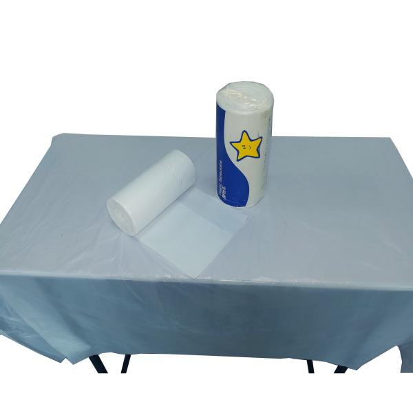 China Easy Tore Off Opaque White HDPE Plastic Disposable Tablecloths factory