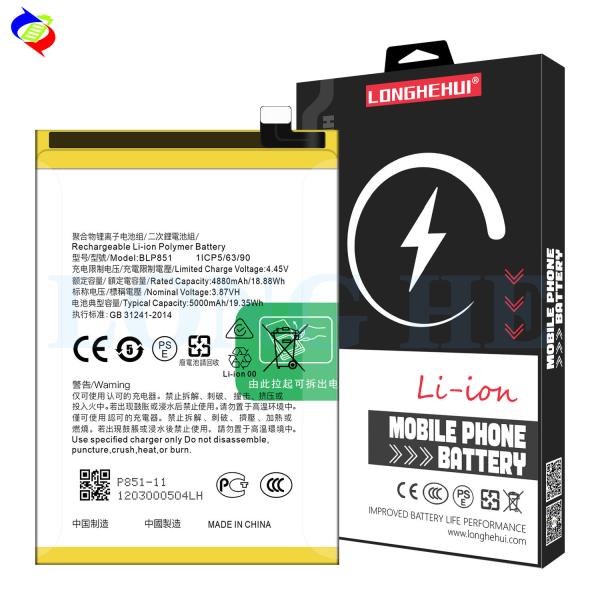 Battery BLP851 for OPPO A74 4G F19 A95 2020 A95 4G Reno 6 Lite CPH2365 5000mAh