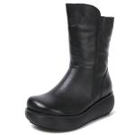 S036 Autumn and winter new thick-soled wedges women's boots warm fleece Martin