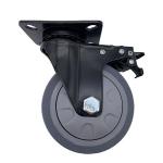 100mm Swivel Plate Tpr Caster Wheels With Brake Tpr Wear Resistant