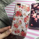 PC+TPU Silk Skin Back Cover 3D Relief Painting Retro Flowers Pattern Cell Phone