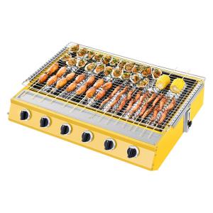 China 6 Burner Propane Grill Smokeless Gas Oven BBQ Rotisserie Stove for Outdoor Cooking factory