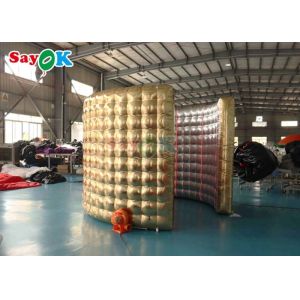 Customized Inflatable 360 Photo Booth Shape Enclosure Gold Inflatable Backdrop