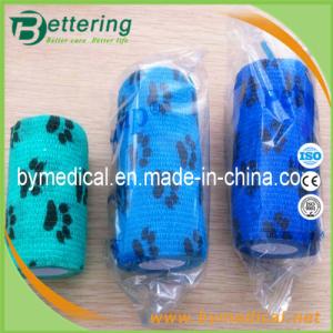 China Paw printing animal cohesive bandage pet bandage veterinary self adhesive bandage factory