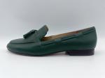 Fashion Womens Flat Leather Shoes Dark Green Non Slip Loafers