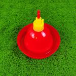 Red Plastic Poultry Drinker Easy Installation Anti Drip Water Supply Cylindrical