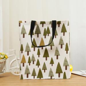 China 38x42x15cm Canvas Shopping Totes Foldable Stylish Reusable Grocery Bags Washable factory