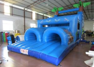 China Inflatable Outdoor Obstacle Course Bounce House , Blow Up Obstacle Course 12 X 4 X 5m factory