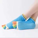 Grip Five Toe Cotton Yoga Plain Coloured Socks Non Slip