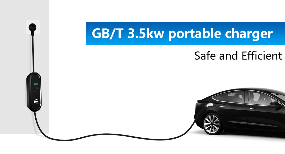3.5KW GBT Portable EV Charger Charging for Energy Electric Vehicle Cars Output Power 3.5KW Interface Standard GB