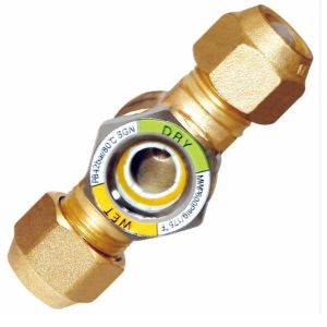 China Copper Sight Glass Indicator with High-Transparency Glass Window and Color-Changing Moisture Indicator for Refrigeration Systems factory