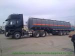 Tri Axles Caustic Soda Chemical Delivery Truck For 30 - 45MT Sodium Hydroxide