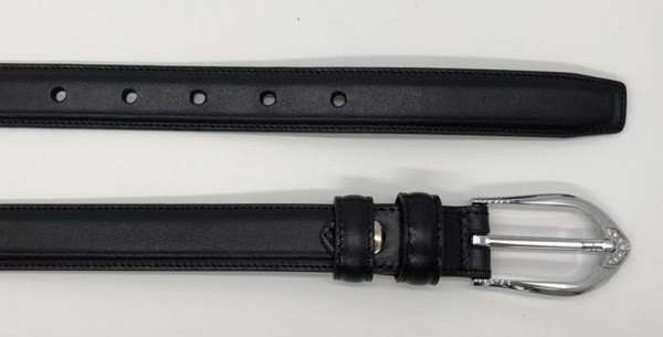 Genuine Leather Rhinestone Buckle Belt , Soft Leather Belt 2.4cm Width