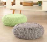 Natural Straw Household Storage Stool Grass Woven Ottoman Box Eco-Friendly Hand