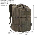 Mountaineering Hiking Tactical Bag Gym Sport Interior Zipper Pocket 600D