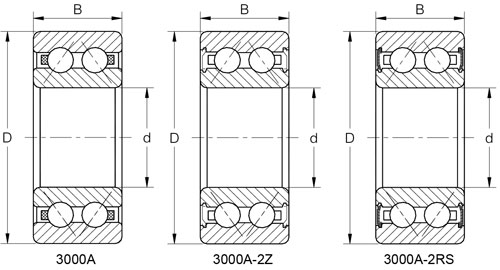 TIMKEN Double Row Angular Contact Ball Bearings 3308 -2RS