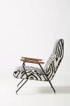 Maura Printed Quentin Fiberglass Lounge Chair With Leather Headrest