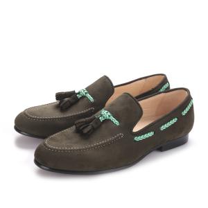 China Party / Prom Mens Velvet Loafers Size Customized Handmade Mens Brown Tassel Loafers factory