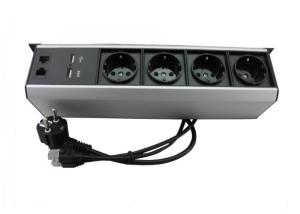 China Aluminum Alloy Eu Under Desk Power Sockets Outlet For Meeting Room Furniture factory