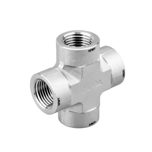 China SS 316 Thread Forged Pipe Fitting Cross factory