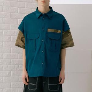 China Summer Mens Trendy T Shirts Turtleneck Collar Anti - Wrinkle Patchwork Style factory