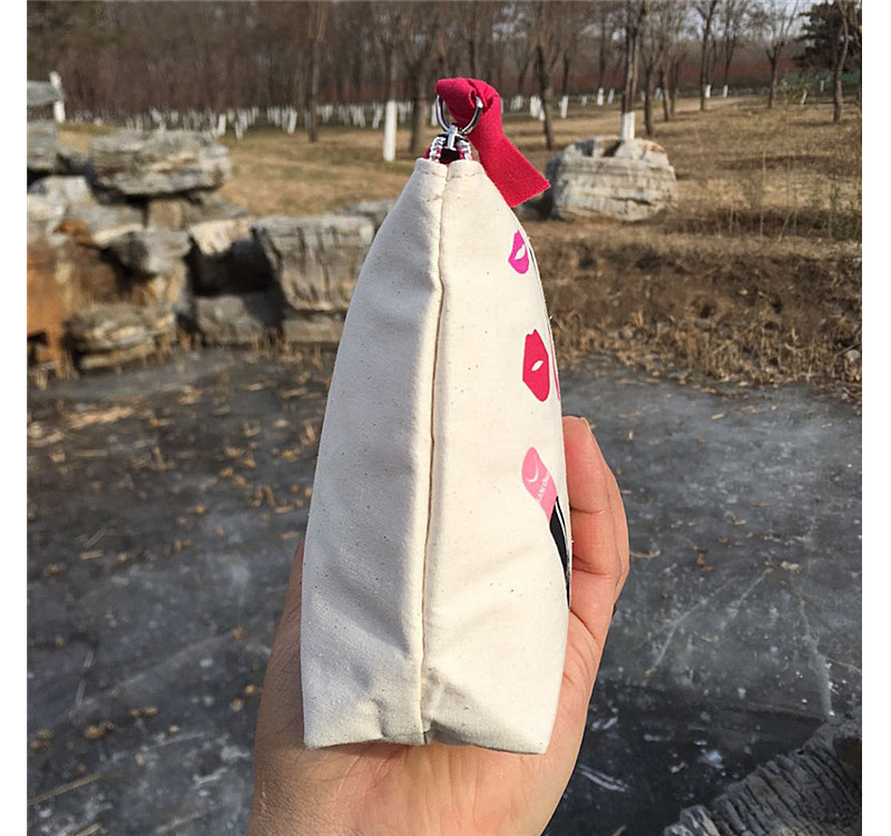 Mini Soft Cotton Canvas Cosmetic Makeup Bag For Girl