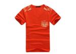 V Neck Short Sleeve Men's T Shirts With Pocket / Cotton Casual Boys Tee Shirts