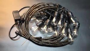 China Hanging E12 Sockets Holiday Festoon Christmas Light Decor 2700K Warm White Shatterproof Waterproof IP65 Variable Length Optional factory