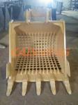 Yellow Skeleton Bucket For Excavator , 1.6 Ton Ditching Bucket For Excavator