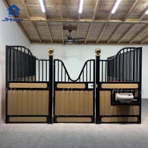 China Affordable Equestrian 12ft Horse Stable With Hot Dipping Galvanized Accessories 3 Hay Rack factory