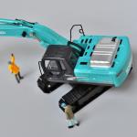 Shen Steel SK200 Excavator Model KOBELCO Original Simulation Metal Alloy Car