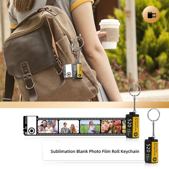 DIY Sublimation Memory Film Photo Album Roll Keychain Creative Valentine'S Day Birthday Gift