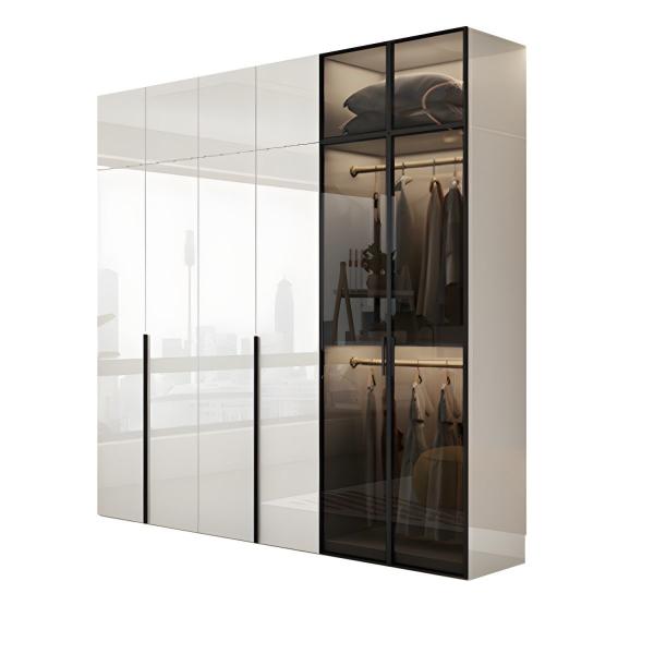 2024 Simple Modern Glass Wardrobe High End Customized Design Bedroom Cabinet