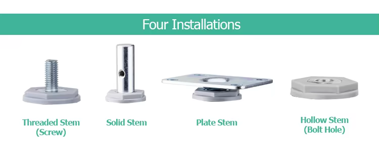 3 Inch Bolt Hole Stem Swivel Medical Trolley Caster Wheels