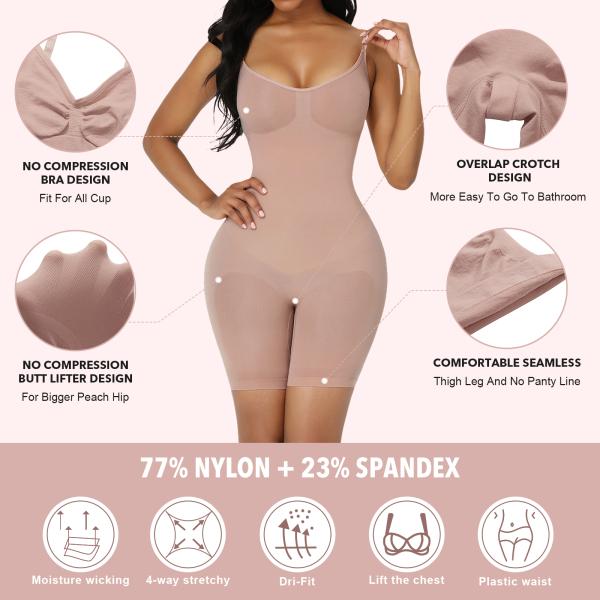 Medium Control Level Full Body Shaper for Women HEXIN High Waist Seamless Body Suit