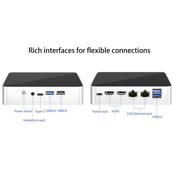 Intel N100 With Fan Support 16GB DDR4 and 4 USB 2 LAN 2 HDMI Mini PC