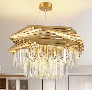 China Villa Luxury Living Room Crystal Pendant Light Dia 60cm With 8 Head factory
